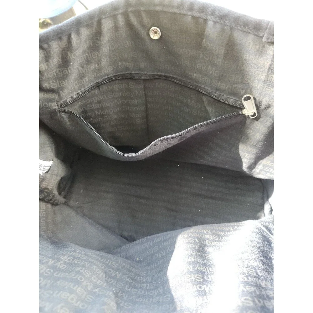 Morgan Stanley Scarborough & Tweed Canvas Snap Boat Tote Bag – Navy Trim
